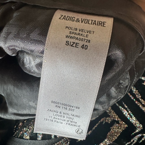 Zadig & Voltaire Zebra Velvet Glitter Wide-Leg Pants – Runway Piece (M) - Picture 5 of 9